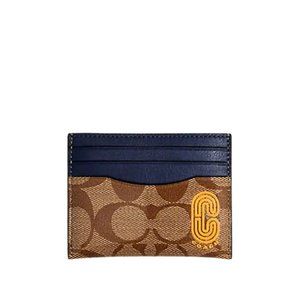 Coach Slim Card Case In Colorblock Signature Canvas With Coach Patch